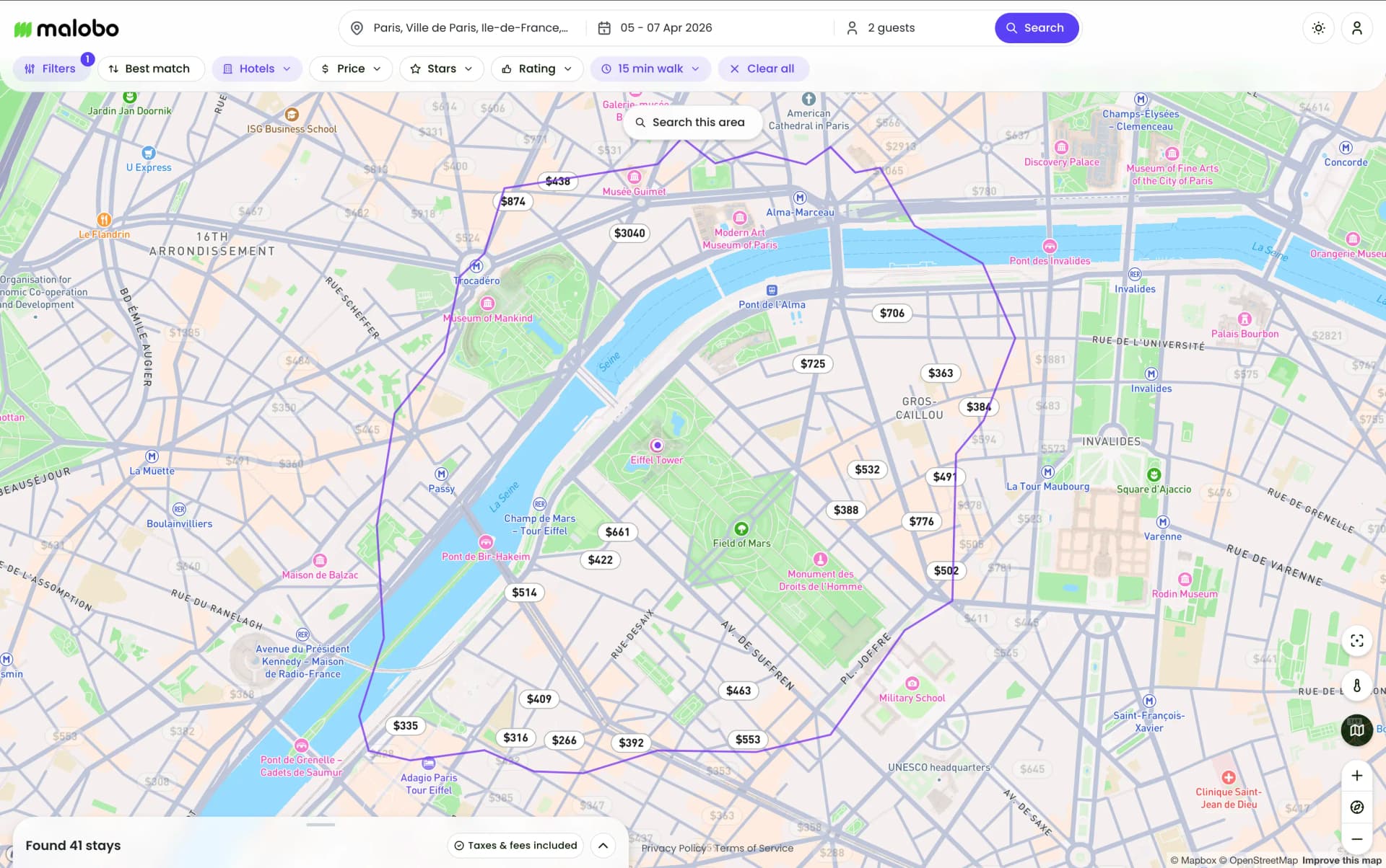Find hotels close to what matters